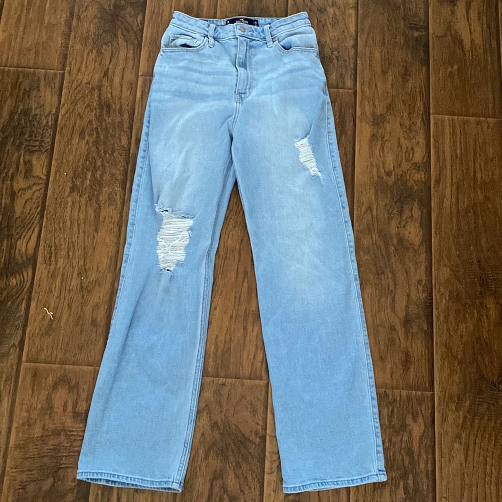 Hollister light blue high rise dad jean